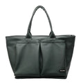 Sporty green PU shoulder bag with adjustable straps showing expandable compartments.