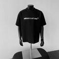 Men's oversized pure cotton short sleeve shirt with letter print in loose fit design
