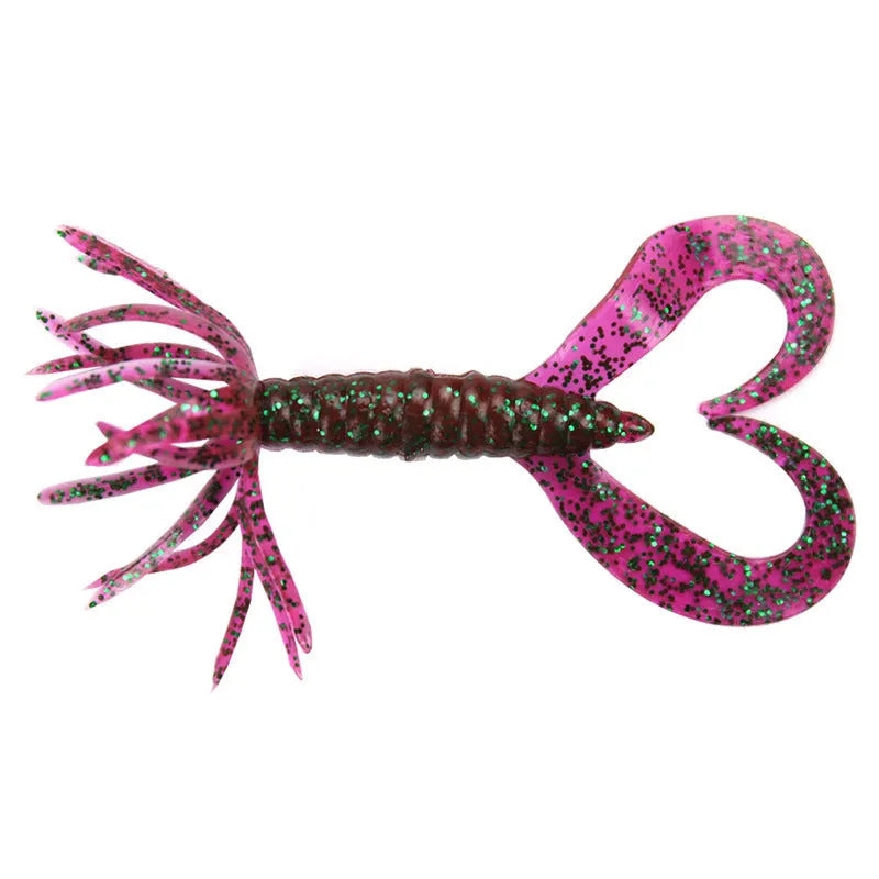 Umbrella bionic soft maggots fishing lure in PVC material, W197 size, multiple colours