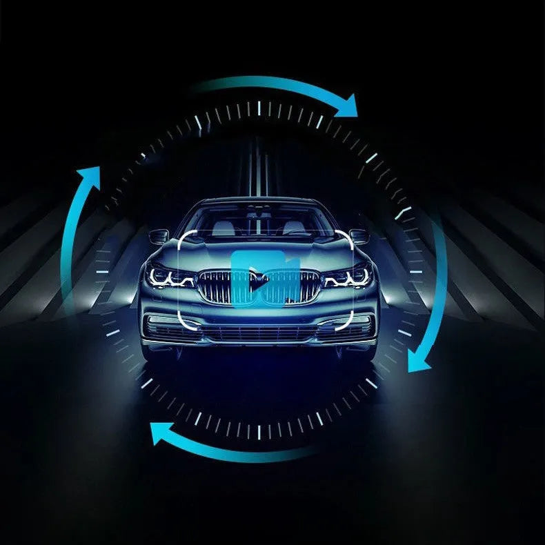 Black touch screen car dash camera mounted on a windscreen, showing a wide 170-degree road view on its display.