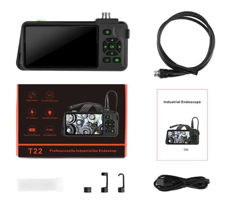 Handheld automotive inspection endoscope with 4.5-inch screen and 1-metre camera cable