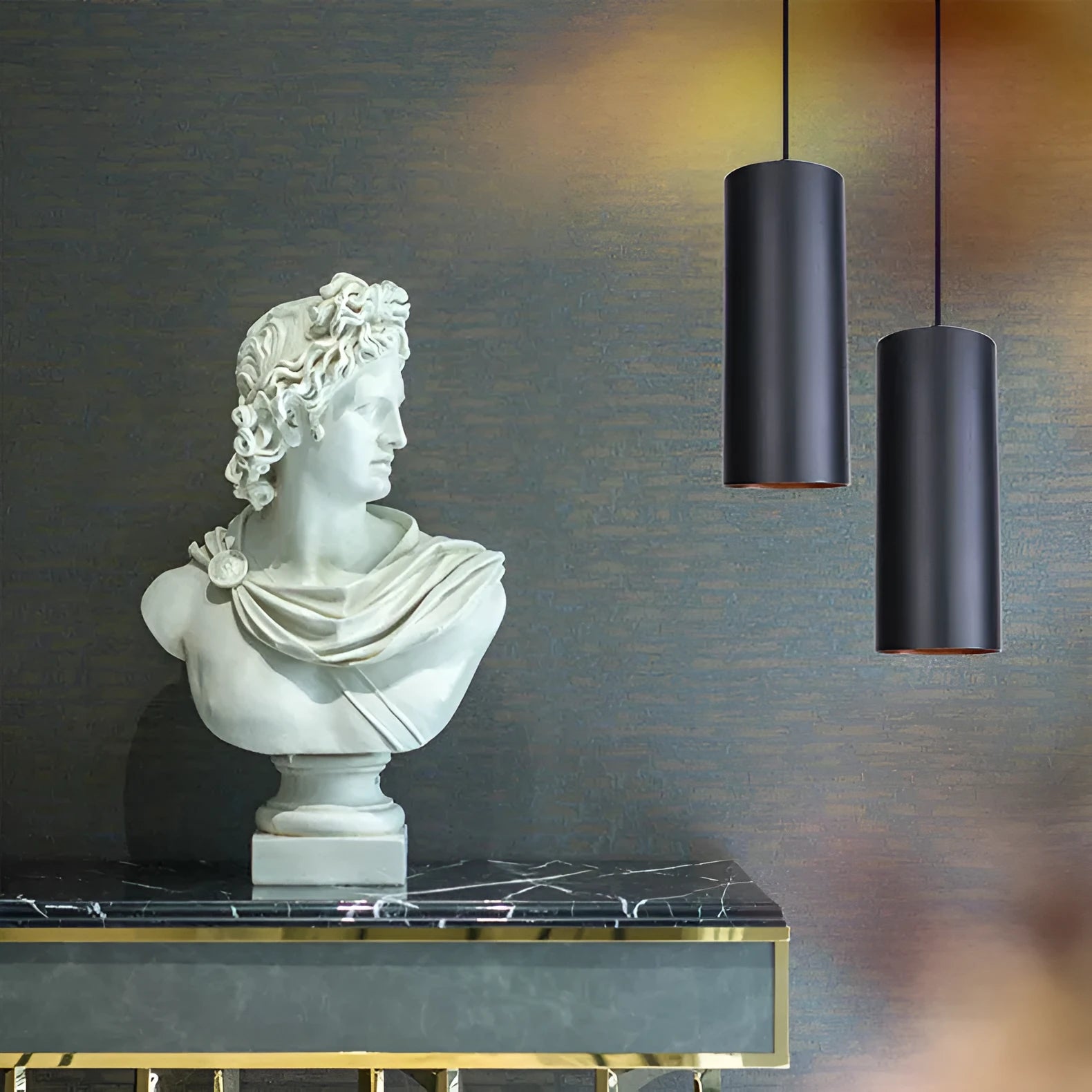 Creative simple retro iron art chandelier in D8053 matte black finish