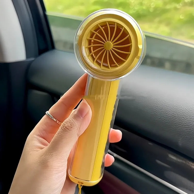 Portable handheld fan with refrigeration ice compress function in black, white or yellow colours