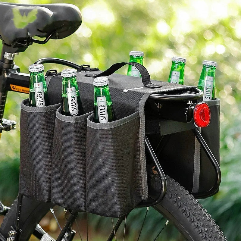 Black and orange bicycle double-sided drink storage bag with 2L capacity