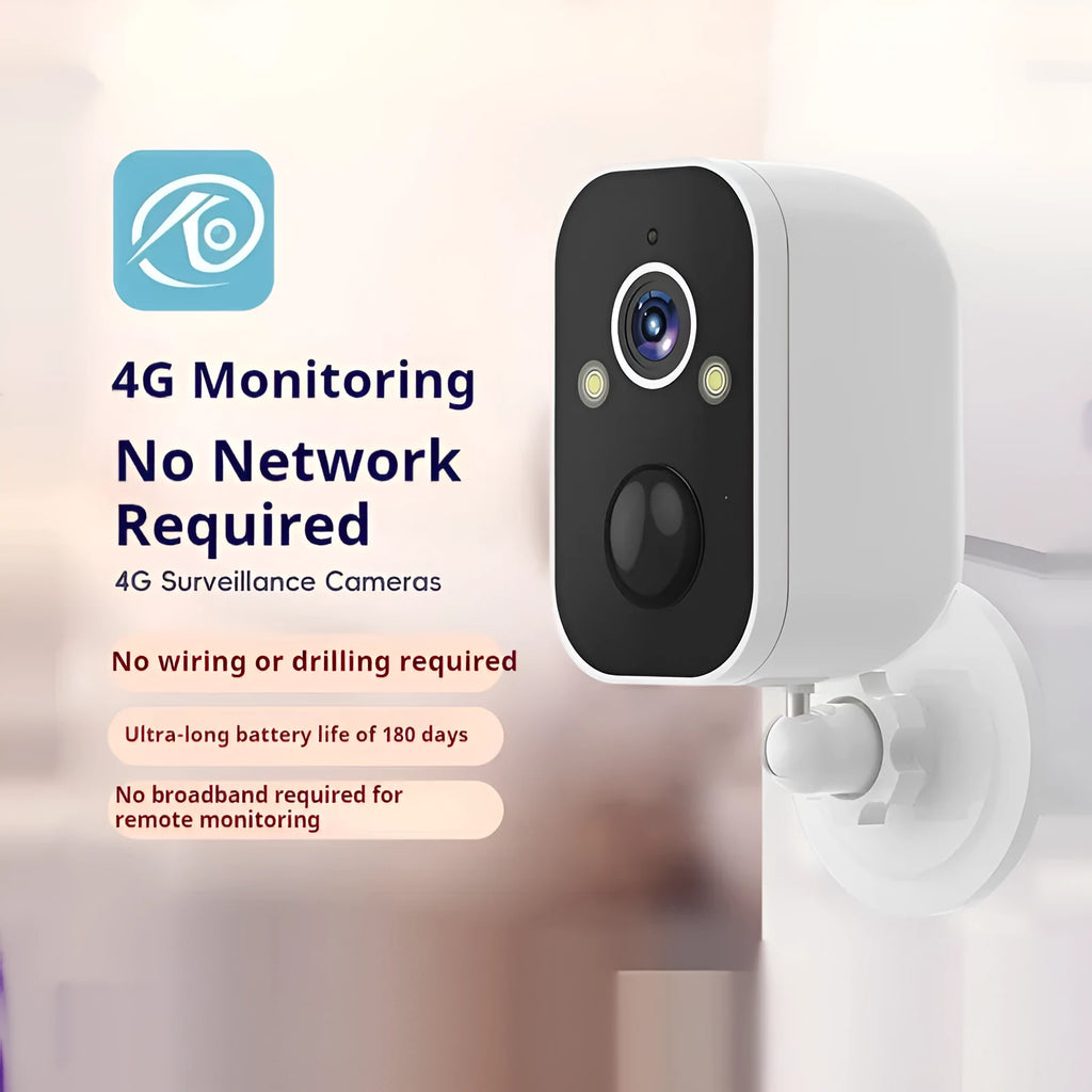 Household 4G wireless monitoring camera with low power battery and plastic housing for outdoor security