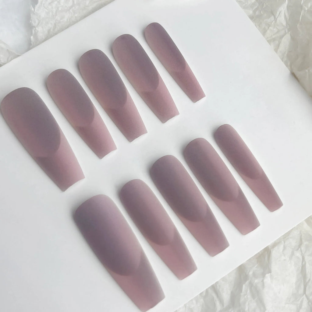 Wear Nail Tip Space French Manicure nail stickers 40-piece set in green and purple with three finish options