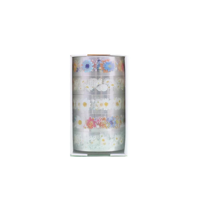 Transparent 1.5cm adhesive tape roll in Midsummer Daisy colour for journal decoration