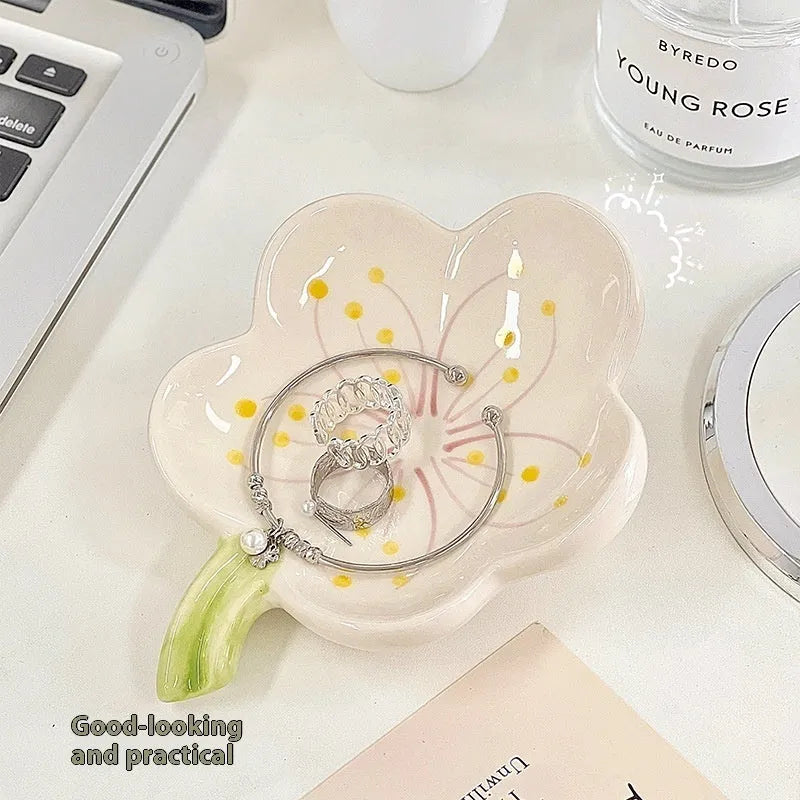 Yellow porcelain storage tray with optional night light in modern design