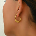 18K gold geometric ring shaped earrings for women stainless steel minimalist design