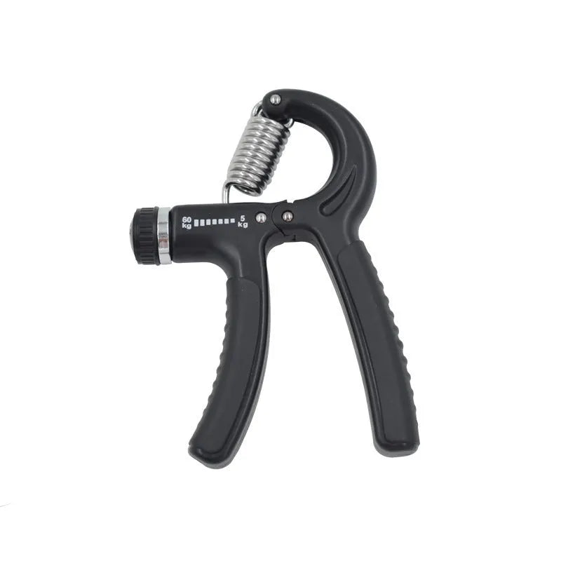 Adjustable hand-muscle developer spring grip in black for professional finger strength training