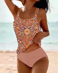 Retro high waist bikini swimsuit in polyester fibre with briefs style and multiple colour options