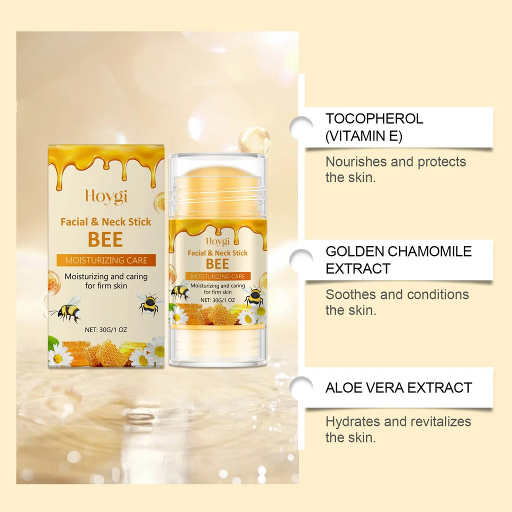 30g moisturising facial essence stick with twist-up applicator containing vitamin E and natural extracts