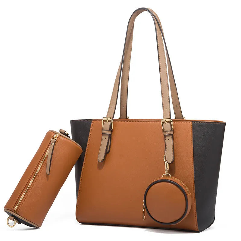 Fashion three-in-one saffiano bag with large capacity in bucket shape, available in multiple colours.