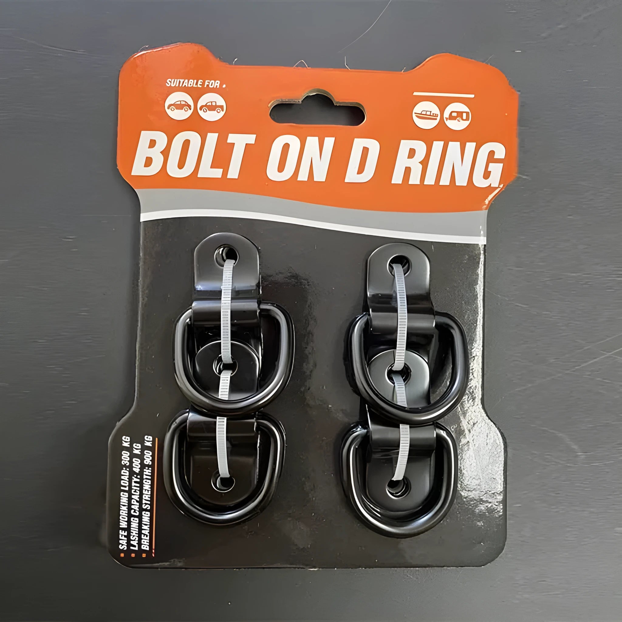 Black galvanized carbon steel pull ring floor hook for vehicle interior organisation