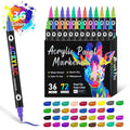 Set of double-headed acrylic marker pens showing two colour tips per pen with washable opaque ink