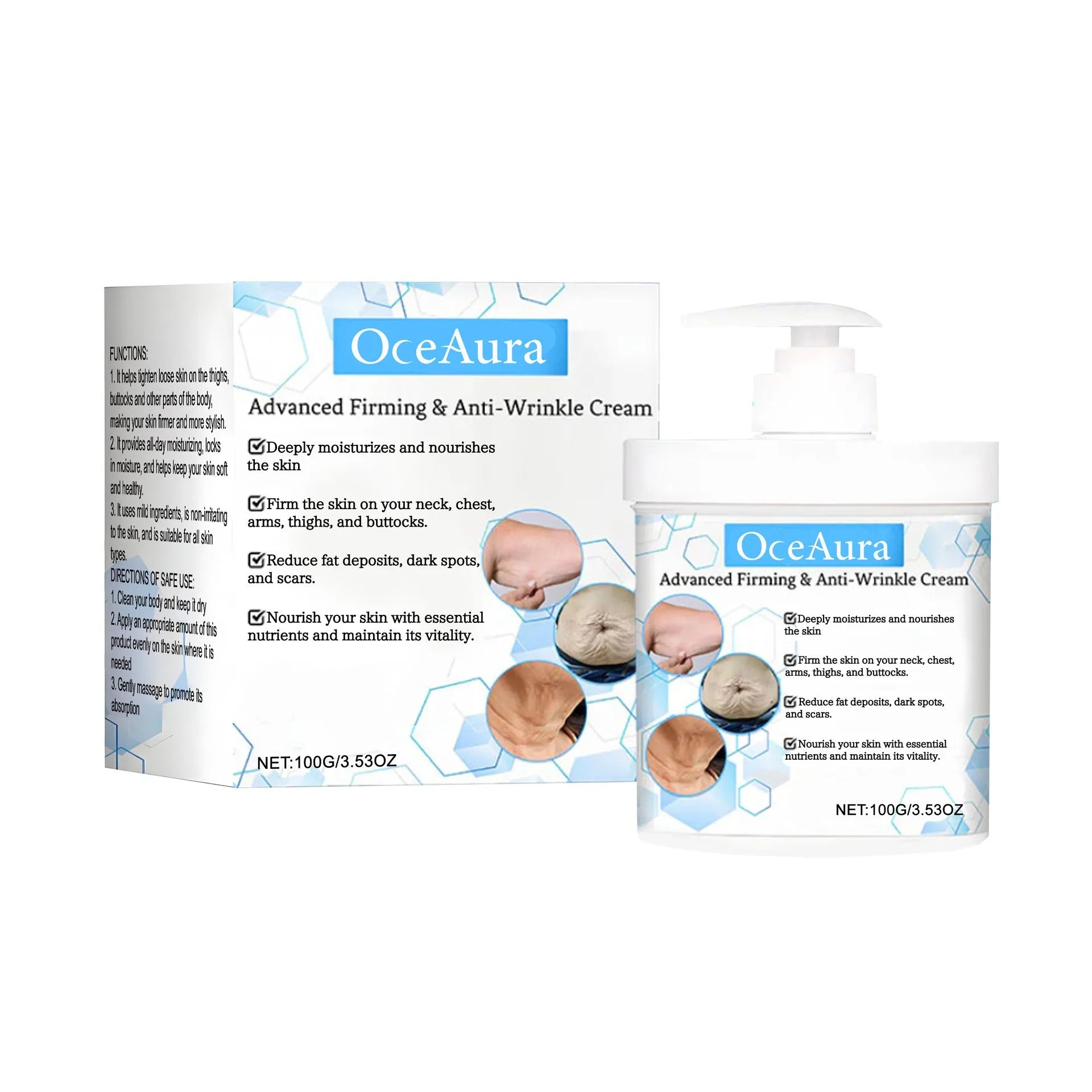 100g tube of gentle body moisturising cream with glycerin and hyaluronic acid