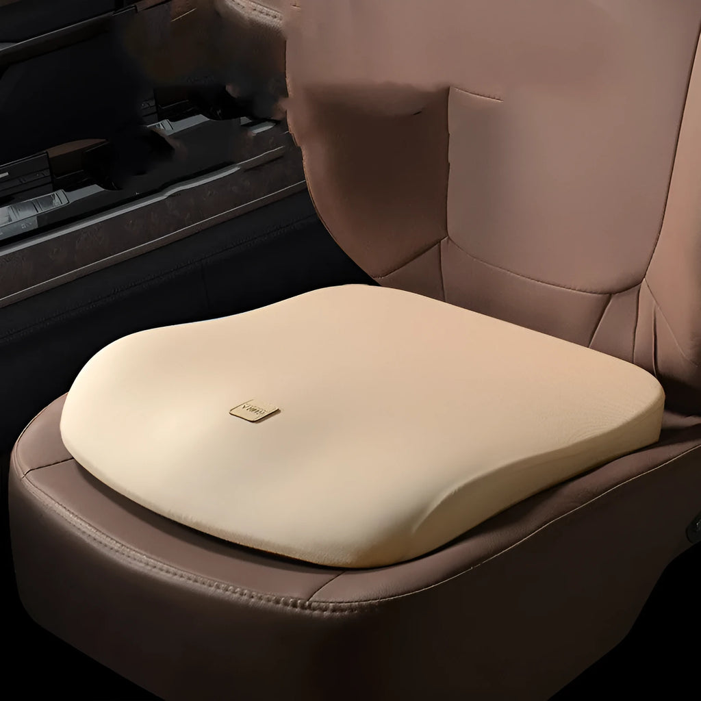 Memory foam car and office chair cushion with elastic fabric cover for tail spine protection