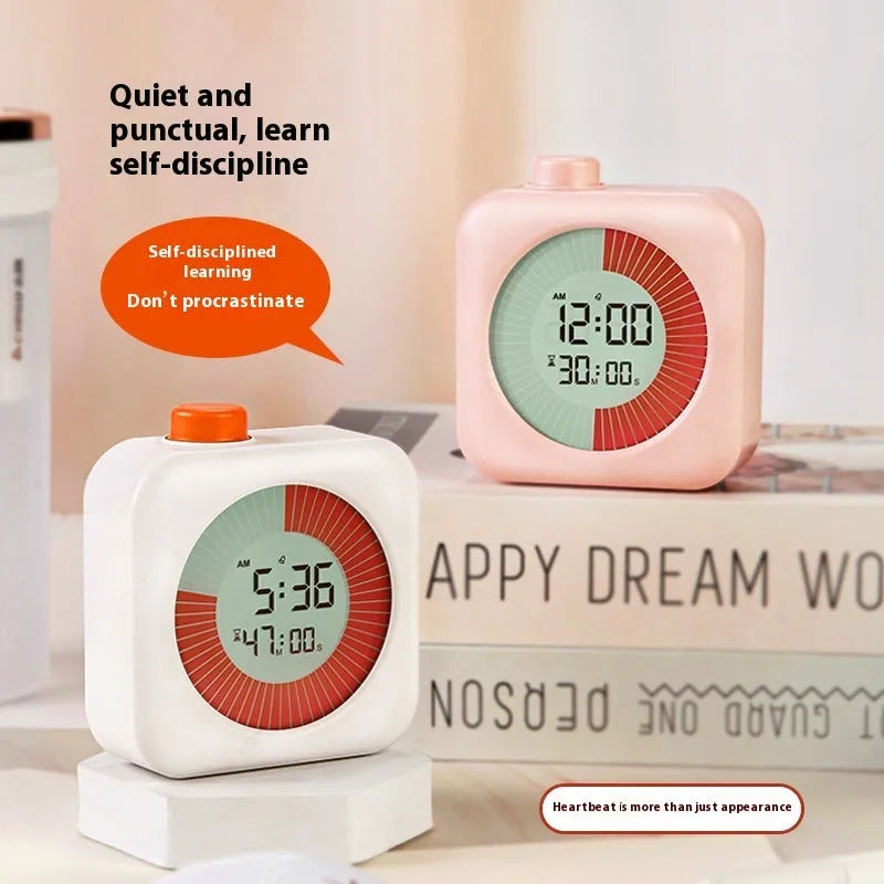 60-minute visual timer for students, plastic shell, available in white or pink