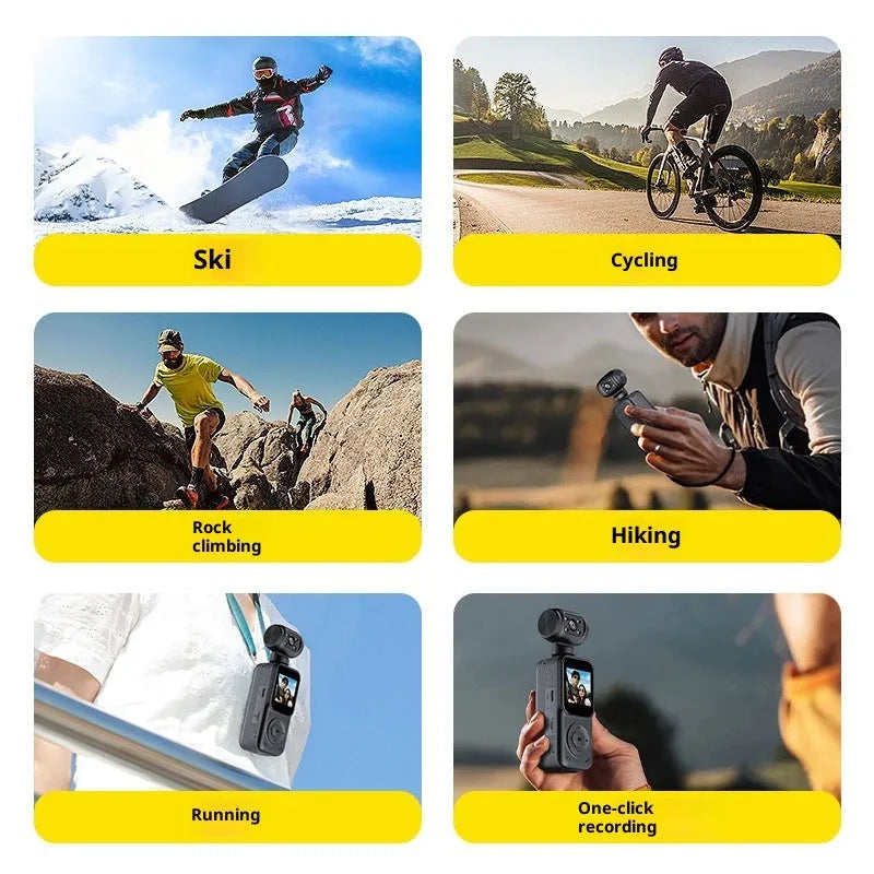 Handheld 4K ultra-clear camera Q5 black with 140-degree wide-angle lens and 1.5 inch LCD for outdoor sports riding recording