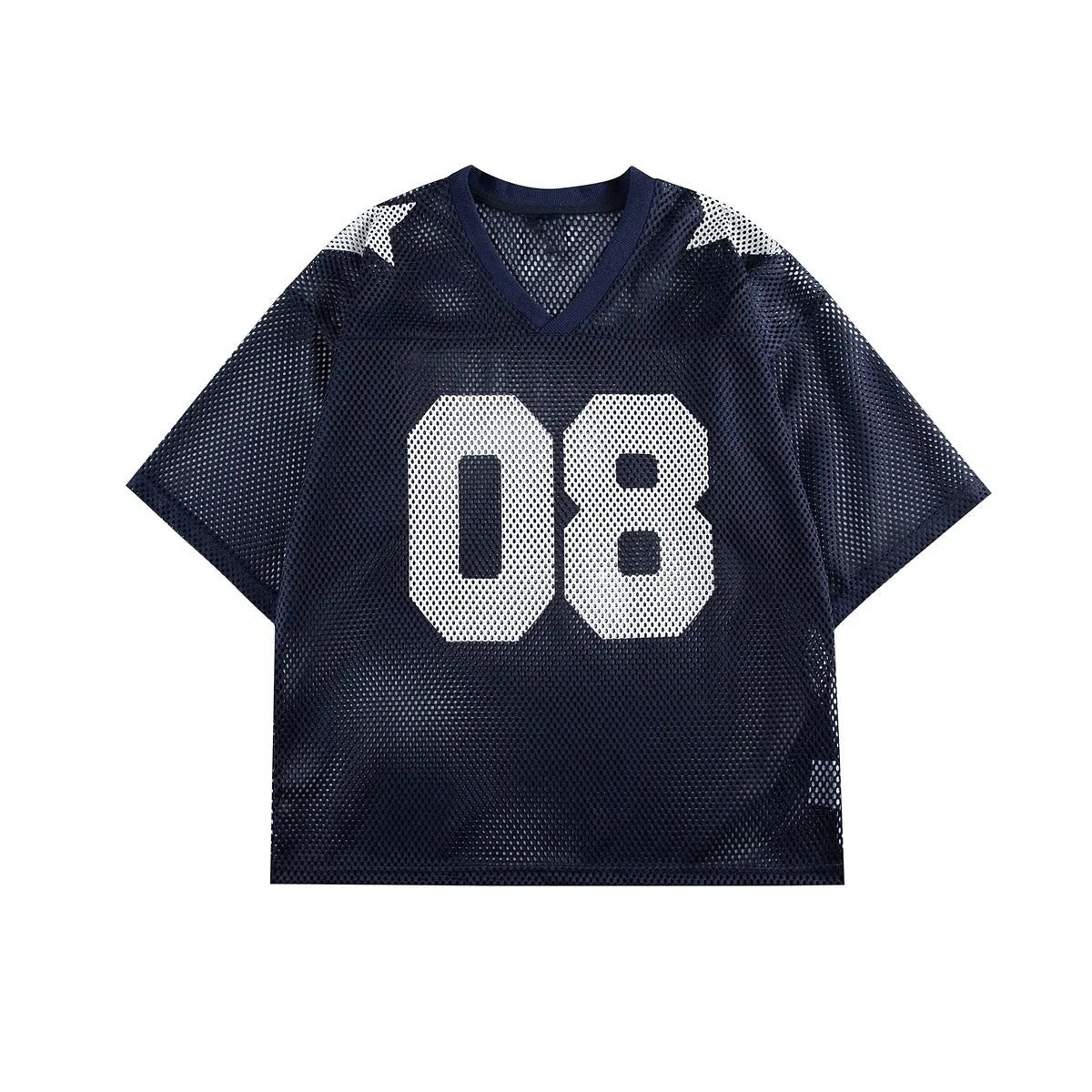 Black loose fit pullover top with white letter pattern and short sleeves