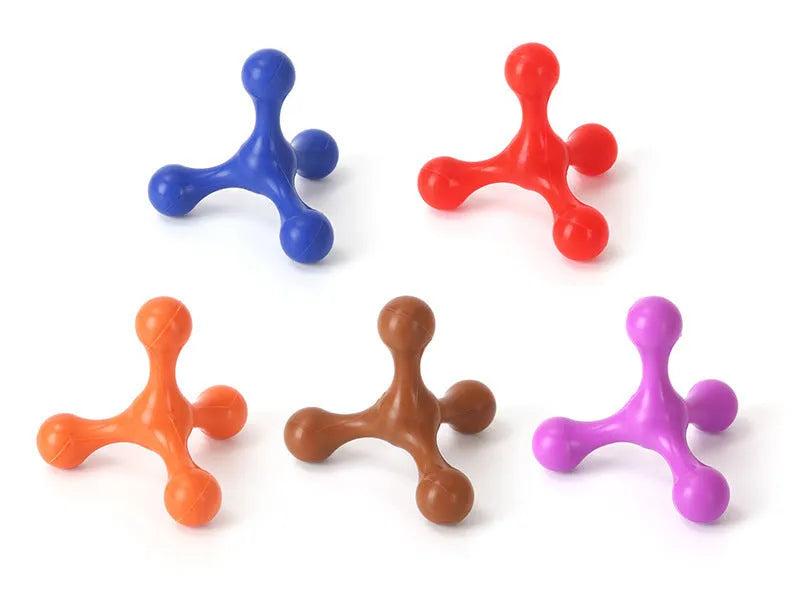 Beef-flavoured silicone teething toy for small medium dogs, three-legged bone design, 9.5cm