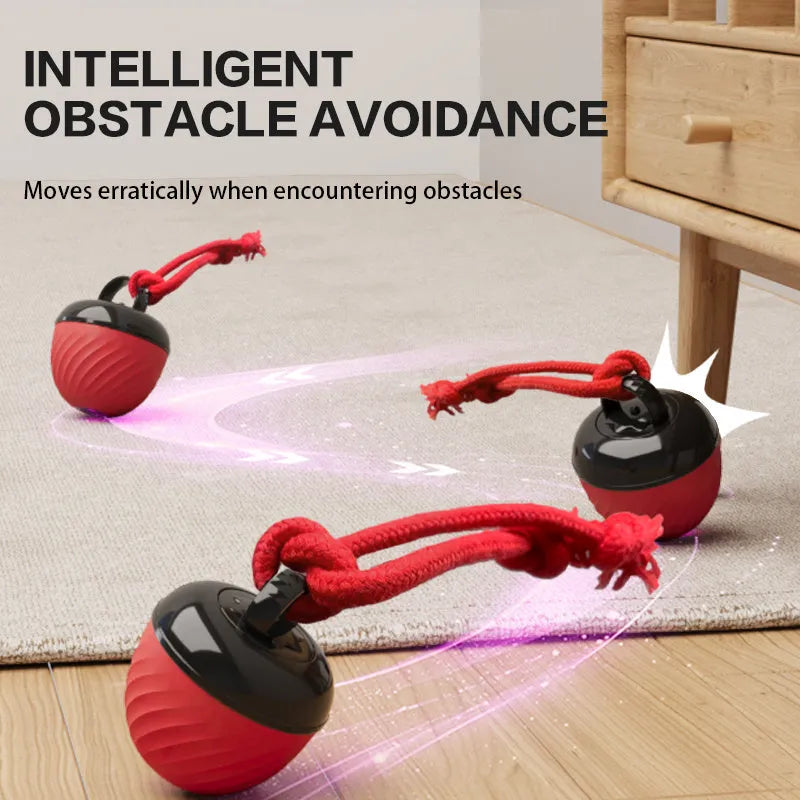 ABS cat teasing ball for self-hi relieving play, 6.8 x 8.1cm, in blue or red, with 200mAh battery