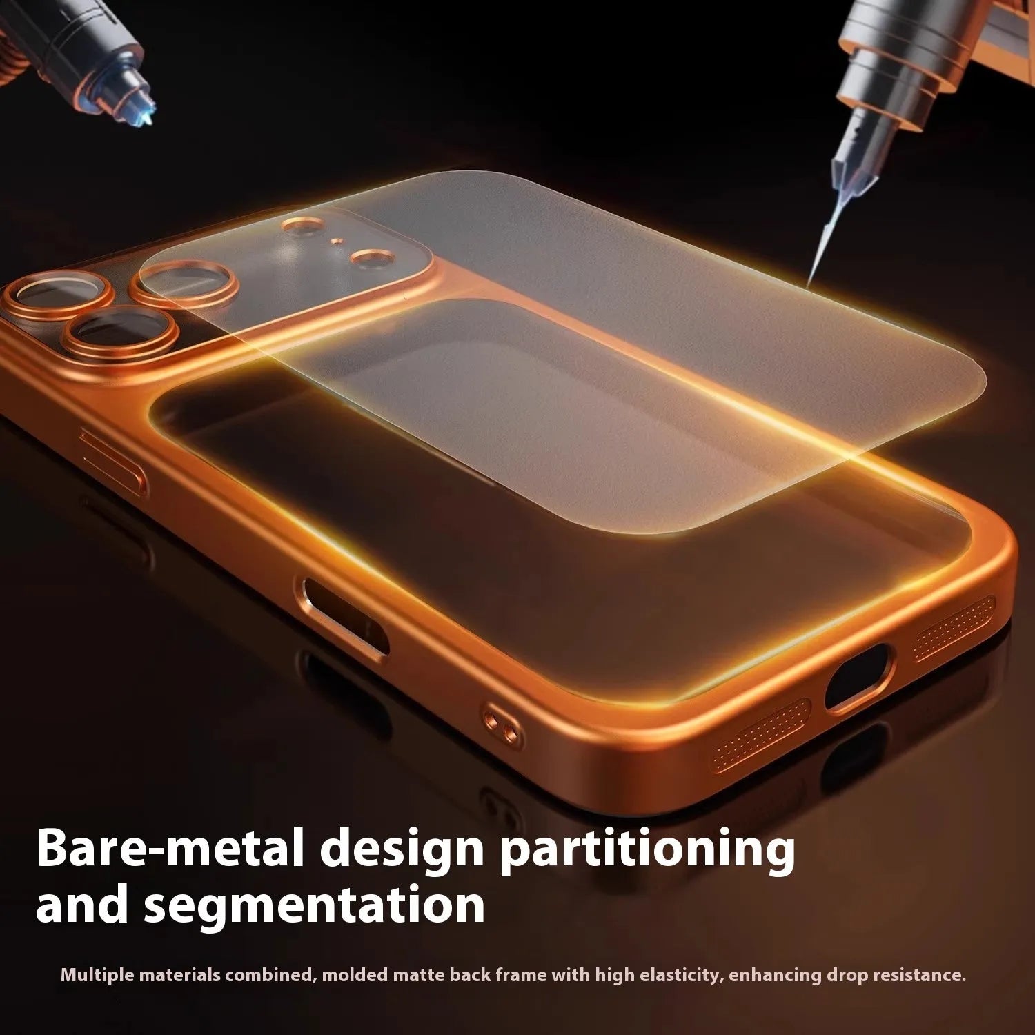 Frosted electroplating PC phone case for iPhone 17 in multiple colours showing all-inclusive design