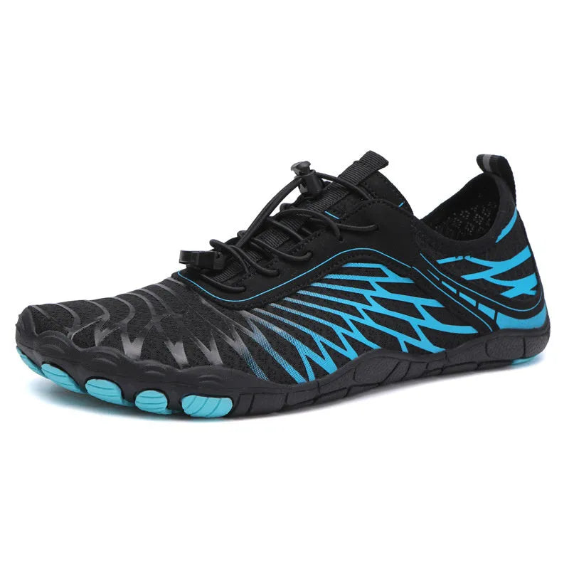 White breathable lace-up casual sports shoes with a non-slip rubber sole on a plain background.