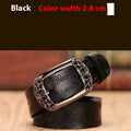 Thin black PU leather decorative belt with two silver alloy buckles fastened