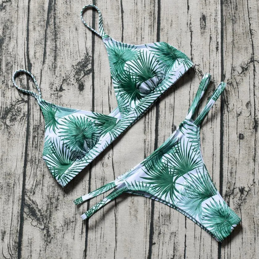 Women's push up micro bikini set with removable padded cups in multiple sizes for summer swimming