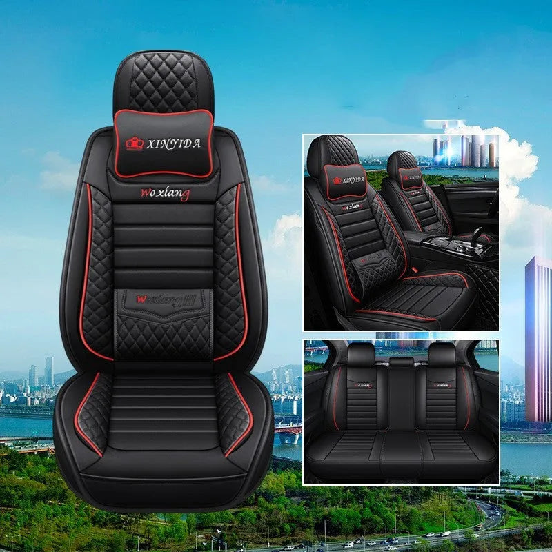 Leather high elastic sponge seat cushion in red on a car seat.