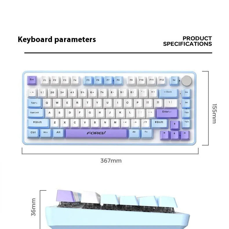 98-key mechanical keyboard and mouse set with backlight in various colour options