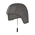 76cm helmet umbrella with long handle and vinyl-laminated canopy in blue colour option
