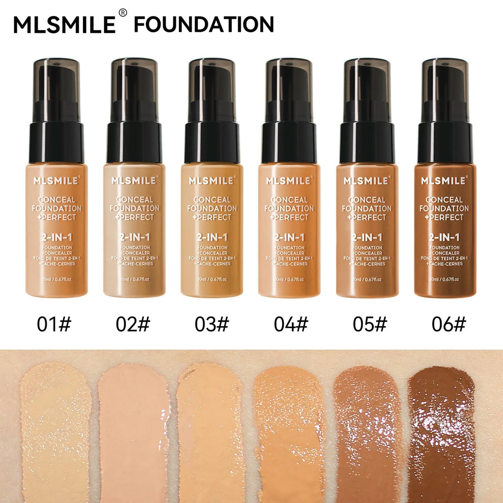 20ml moisturising long lasting smear-proof foundation bottle in natural colour