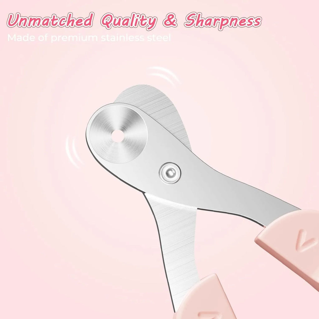 Blue cat nail clipper with positioning hole and non-slip handle