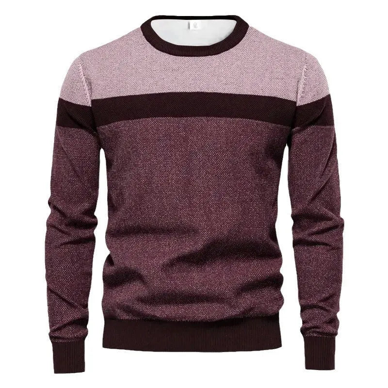 Men's regular fit 3D printed striped pullover with dimensional patch pocket in blue colour