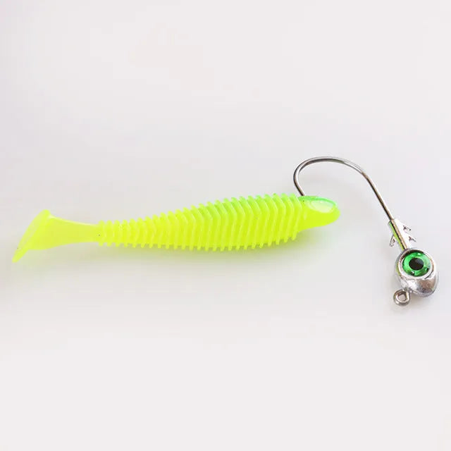Cambrian Big Eye Fish Head Jig Hook in 10g weight with white eyes on dark background