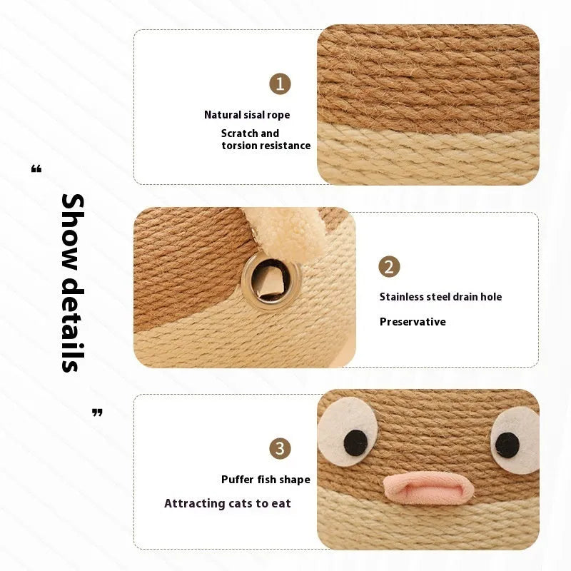 15cm cube sisal hemp pet puzzle tumbler in puffer leakage food feeder colour