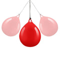 Red water filled PVC boxing reaction ball with hook rope attachment for martial arts training
