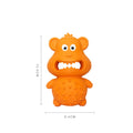 Green or yellow thick natural rubber squeaky dog toy for large breed aggressive chewers.