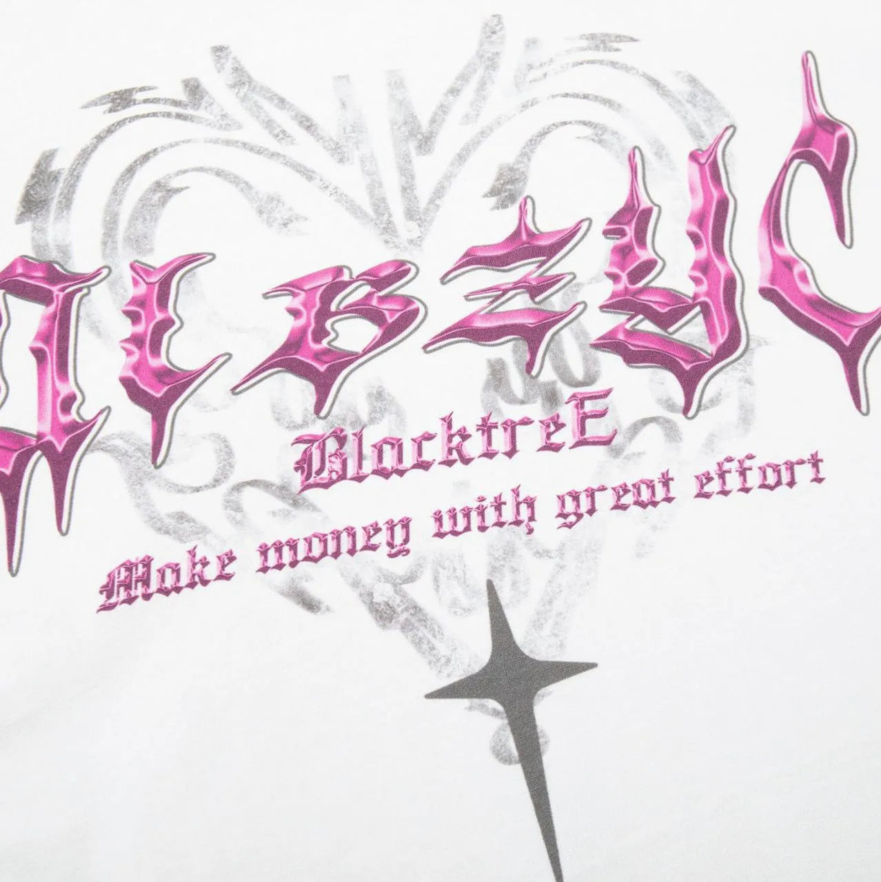 Men's black cotton t-shirt with printed design showing loose fit and short sleeves