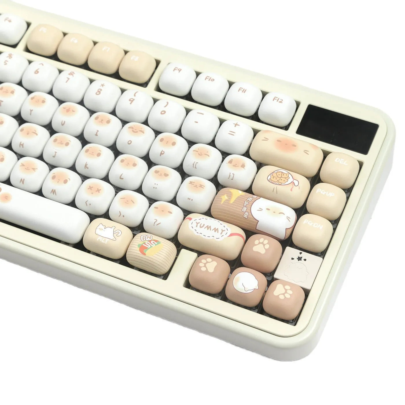 Steamed Bread Bags Cat themed full PBT keycap set for keyboards, shown in Full Set March Past Supplement colours.