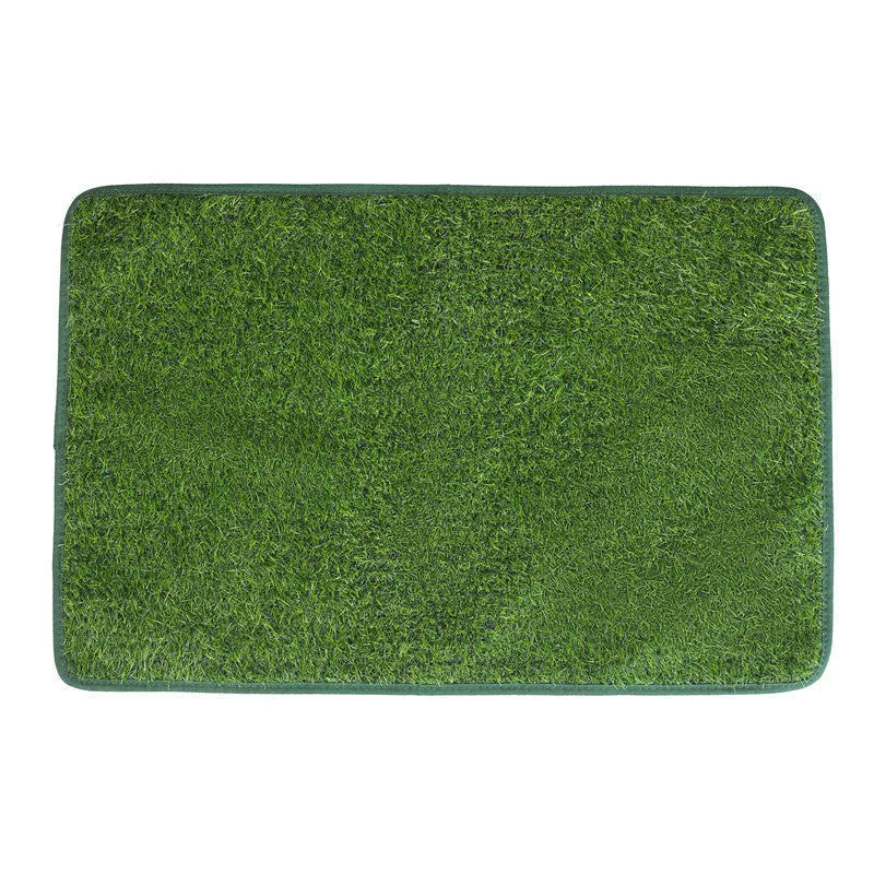 Green dog grass pee pad with realistic texture and drainage layer for pet training