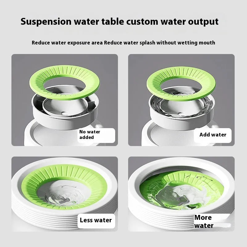 Blue suspended pet water bowl with separate mounting plate for dogs cats