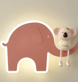 Children's cartoon wall lamp with iron shade in white and blue options
