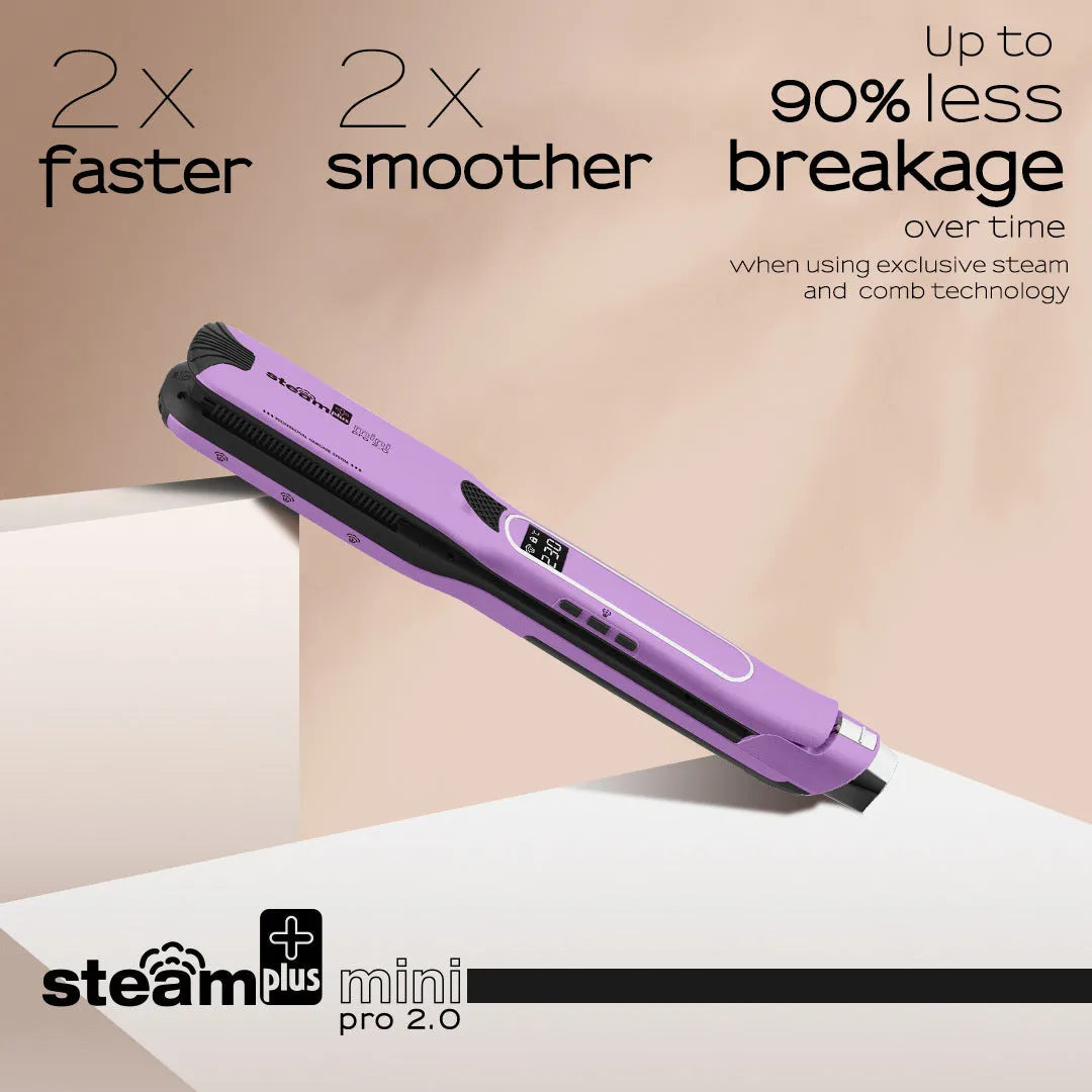 Mini steam splint spray hair straightener in champagne, purple or rose red colours
