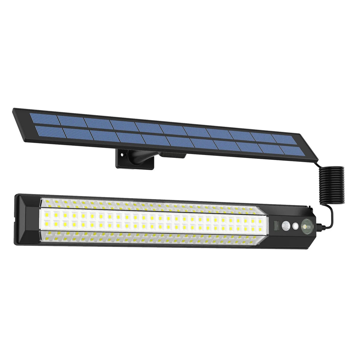 Solar outdoor light with remote control, 1500mAh battery, abstract shape, life waterproof for garden and patio.