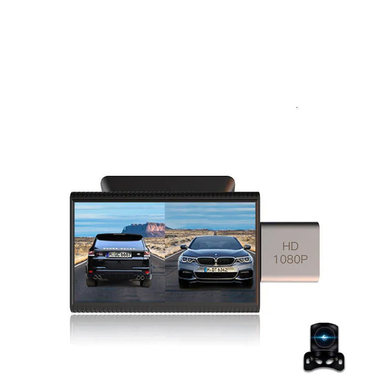 Black plastic 4G tachograph front and rear car camera recorder with touch screen display