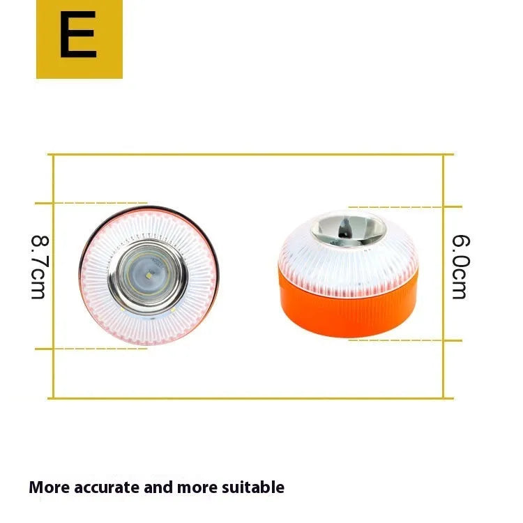 V16 LED Emergency Warning Light with plastic housing, available in multiple colour options, 50000-hour lifespan