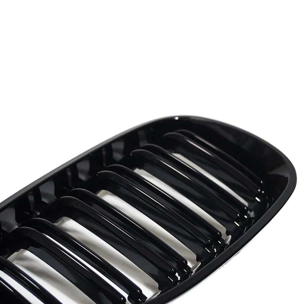 BMW 5-Series E60 E66 carbon fibre front grille with ABS frame and chrome trim for 2004-2009 models